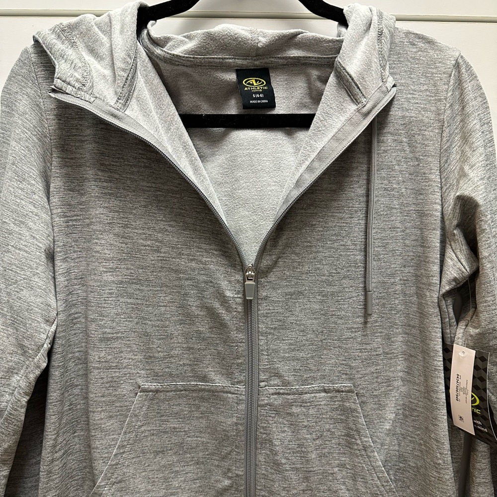 gray zip up dry fit jacket
